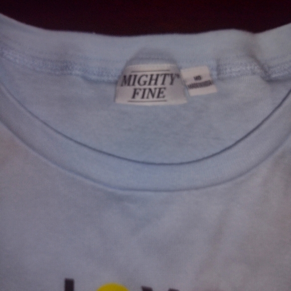 NWOT, Pride, Mighty Fine Brand Light Blue Love, T-Shirt Women Size M - Picture 2 of 3